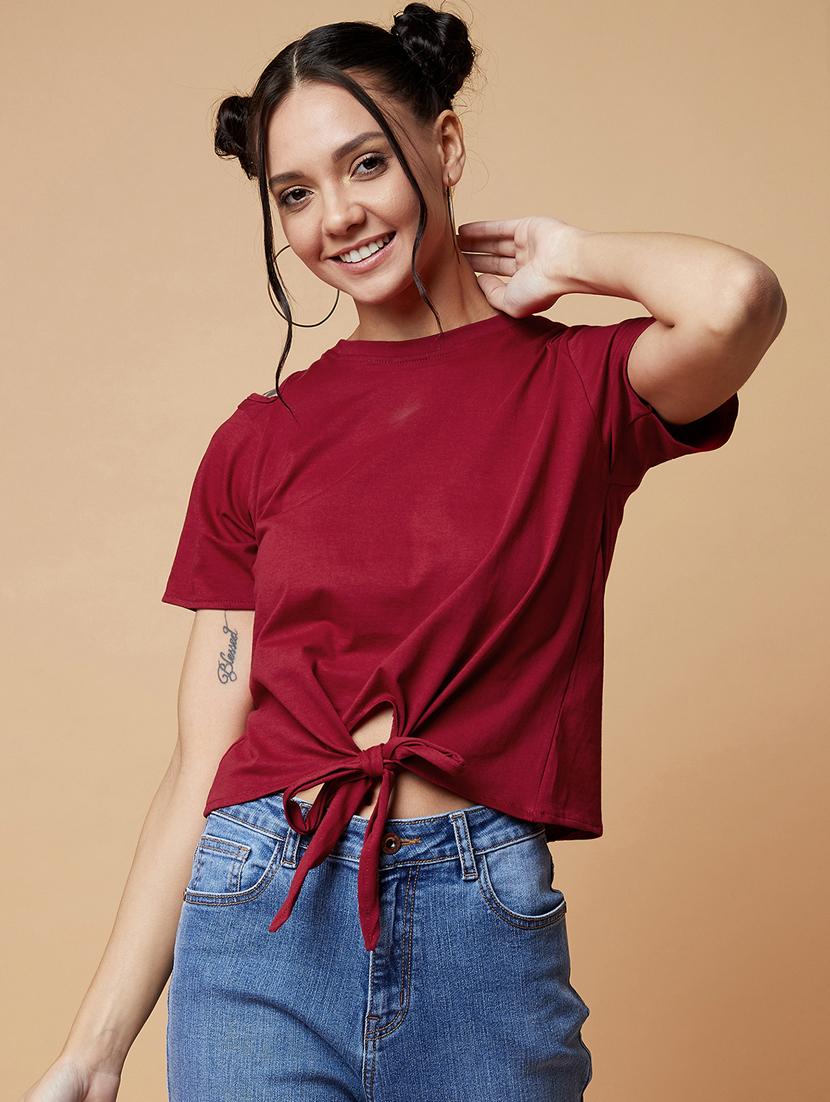 tie front solid top - 17368229 - Zoom Image - 1