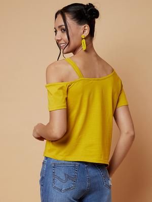 one shoulder strapped crop - 17368231 - Standard Image - 3