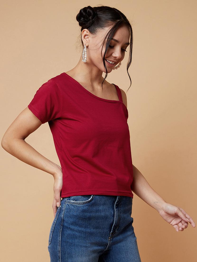 one shoulder strapped crop - 17368233 - Zoom Image - 2
