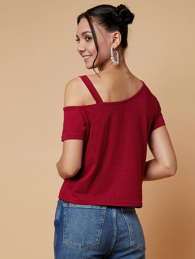 one shoulder strapped crop - 17368233 - Zoom Image - 3