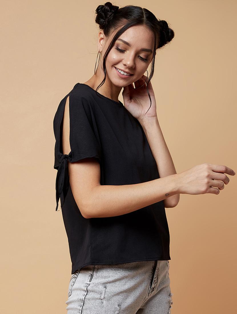 tie knot sleeved solid top - 17368240 - Zoom Image - 2