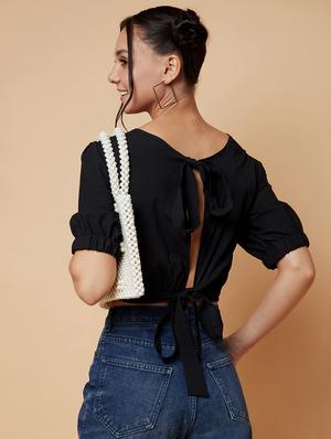 back knotted crop top - 17368241 - Standard Image - 3