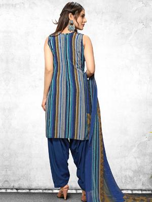 printed unstitched suit - 17368246 - Standard Image - 2