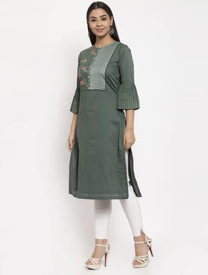embroidered straight kurta - 17368411 - Standard Image - 2