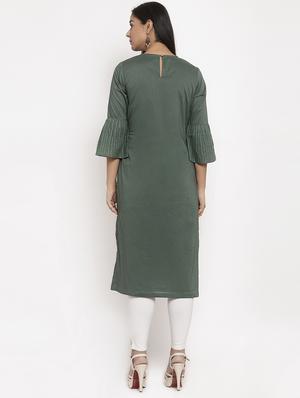 embroidered straight kurta - 17368411 - Standard Image - 3