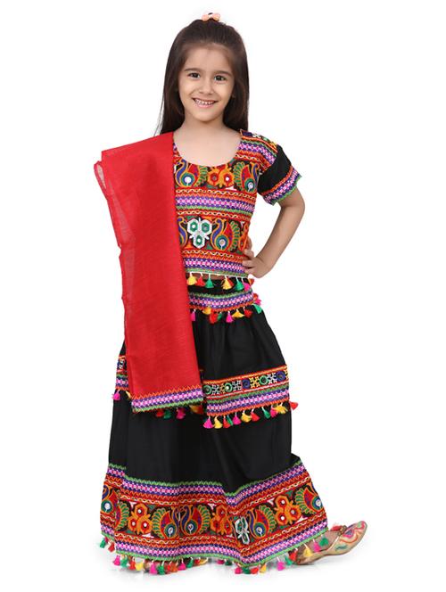 black cotton lehnga choli - 17369083 - Standard Image - 1