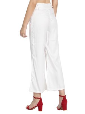 tie front solid palazzo - 17369255 - Standard Image - 3