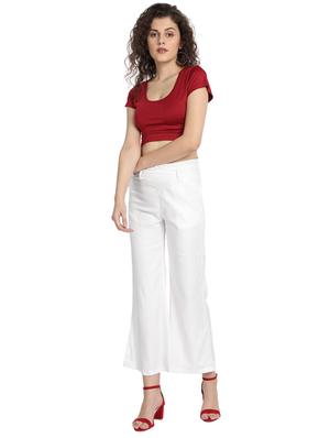 tie front solid palazzo - 17369255 - Standard Image - 4