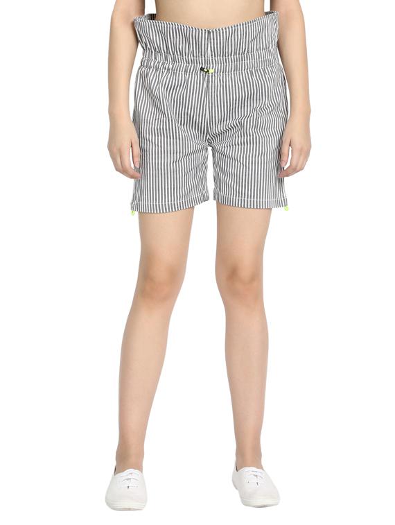 high rise striped shorts - 17369261 - Zoom Image - 1