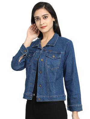 solid denim jacket - 17369266 - Standard Image - 2