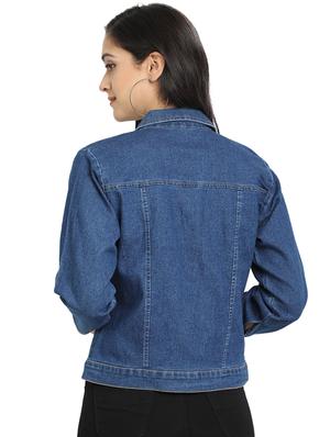 solid denim jacket - 17369266 - Standard Image - 3