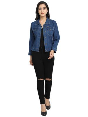 solid denim jacket - 17369266 - Standard Image - 4