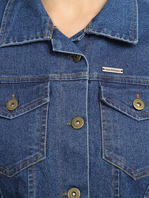 solid denim jacket - 17369266 - Standard Image - 5