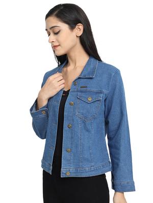 solid denim jacket - 17369267 - Standard Image - 2