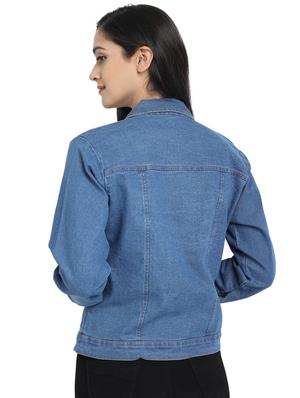 solid denim jacket - 17369267 - Standard Image - 3