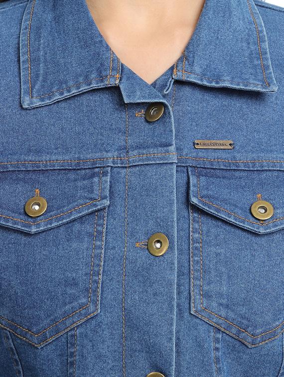 solid denim jacket - 17369267 - Zoom Image - 5