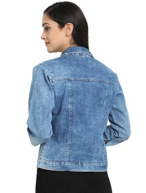 solid denim jacket - 17369268 - Standard Image - 3