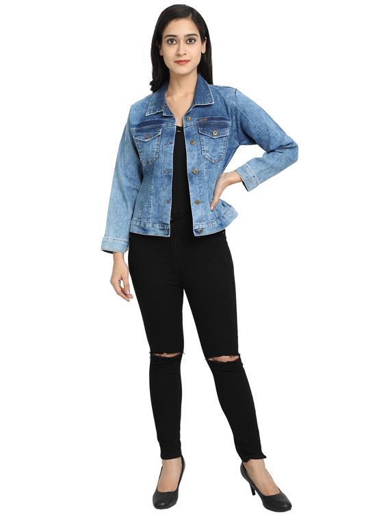 solid denim jacket - 17369268 - Zoom Image - 4