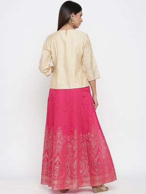 foil print flared lehenga - 17369325 - Standard Image - 4