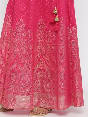 foil print flared lehenga - 17369325 - Standard Image - 5