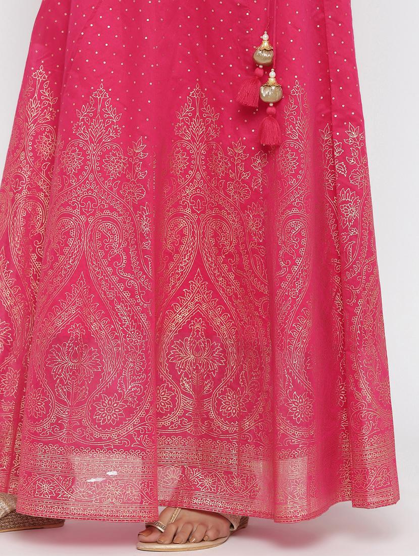 foil print flared lehenga - 17369325 - Zoom Image - 5