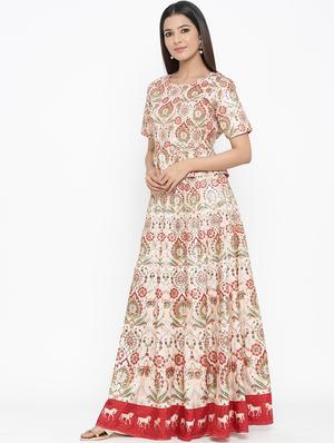 floral print flared lehenga - 17369327 - Standard Image - 3