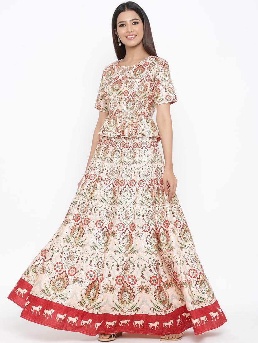 floral print flared lehenga - 17369327 - Zoom Image - 2