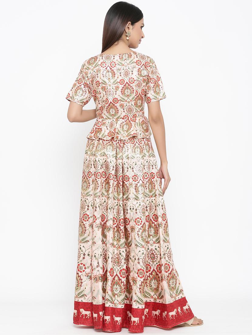 floral print flared lehenga - 17369327 - Zoom Image - 4