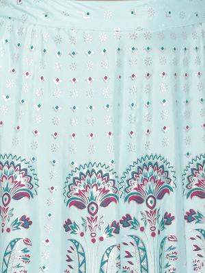 foil print flared lehenga - 17369333 - Standard Image - 5