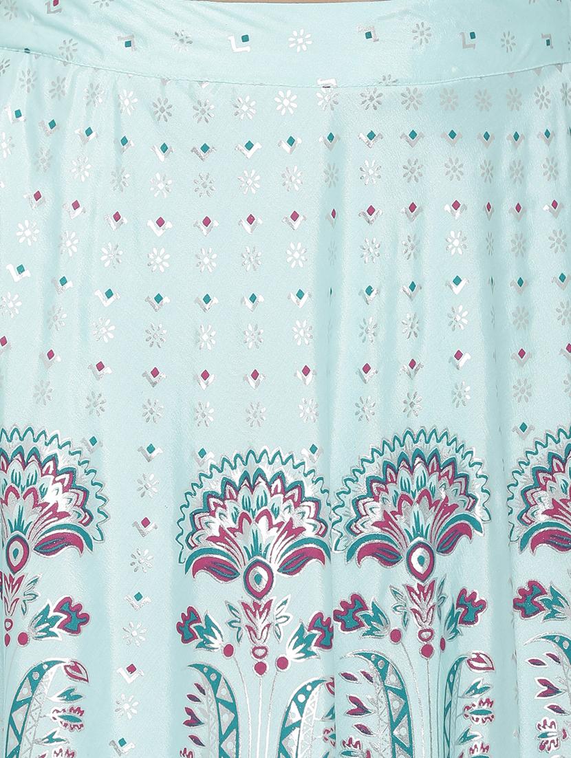 foil print flared lehenga - 17369333 - Zoom Image - 5