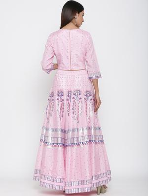 foil print flared lehenga - 17369334 - Standard Image - 4