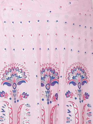 foil print flared lehenga - 17369334 - Standard Image - 5
