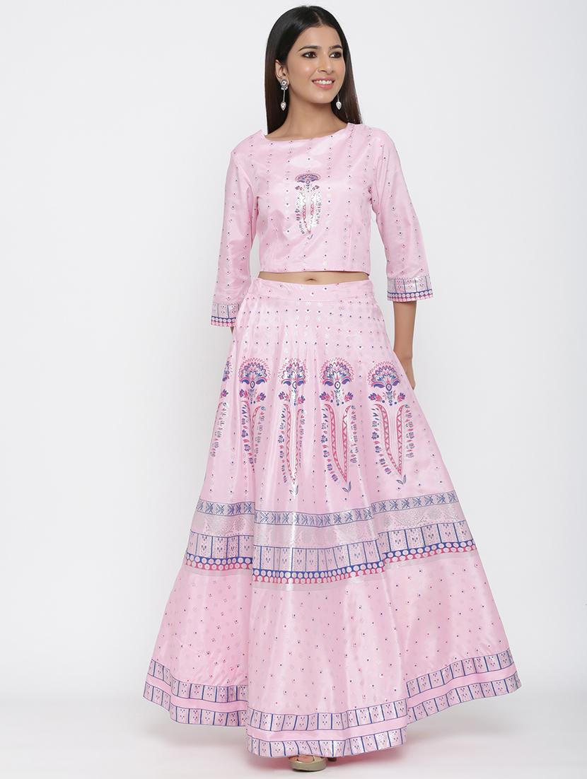 foil print flared lehenga - 17369334 - Zoom Image - 2