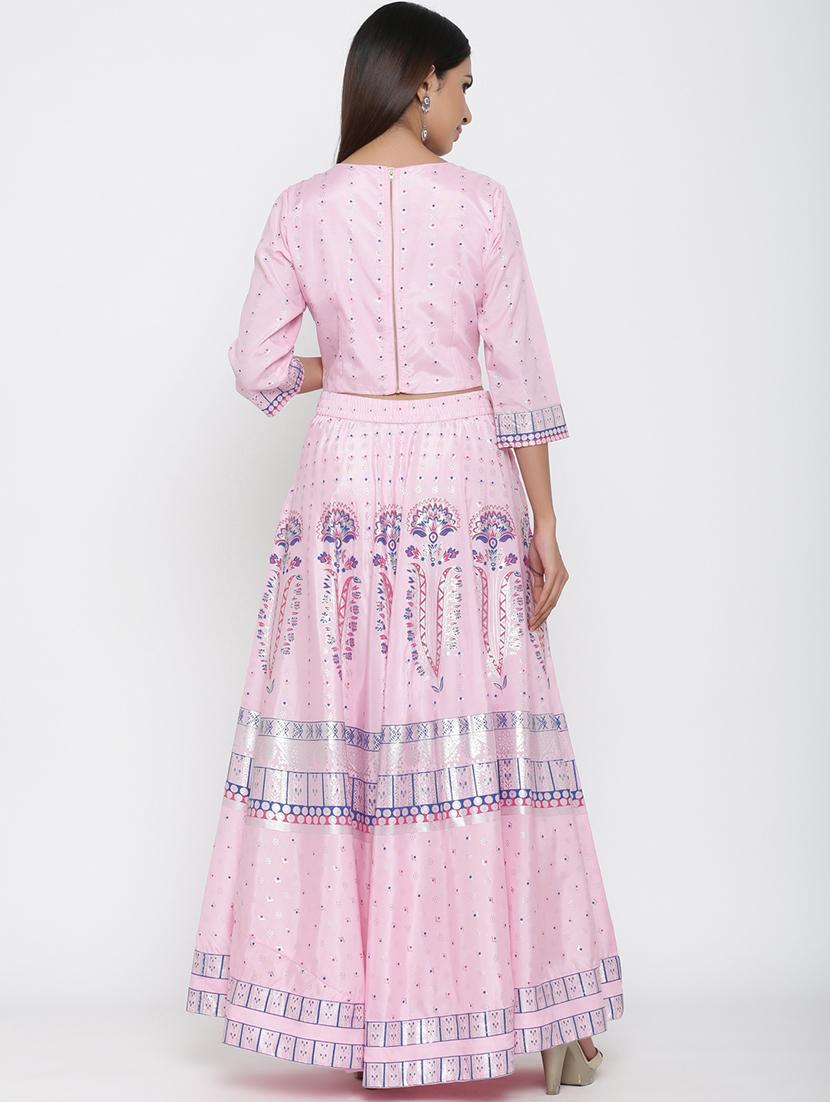 foil print flared lehenga - 17369334 - Zoom Image - 4