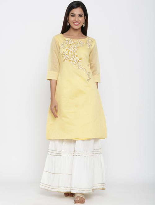 embroidered straight kurta - 17369344 - Standard Image - 1