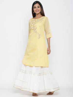 embroidered straight kurta - 17369344 - Standard Image - 3