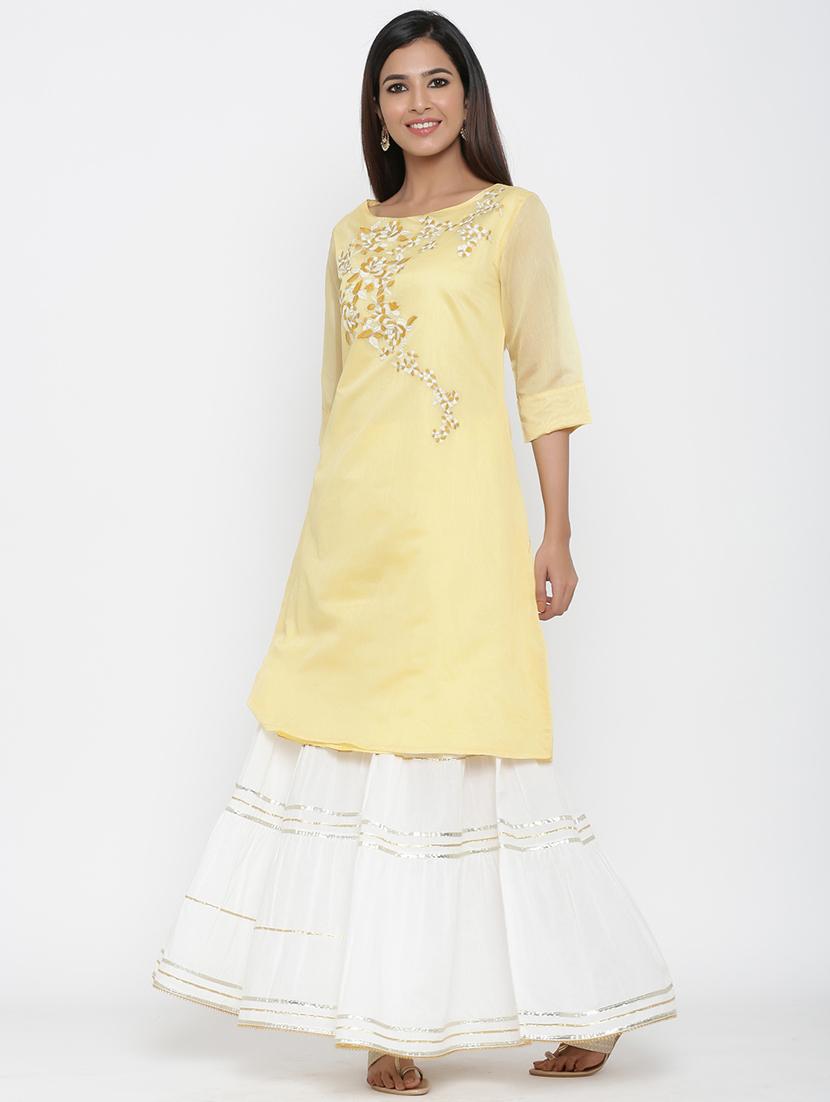 embroidered straight kurta - 17369344 - Zoom Image - 3