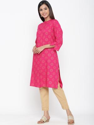 floral a-line kurta - 17369346 - Standard Image - 3
