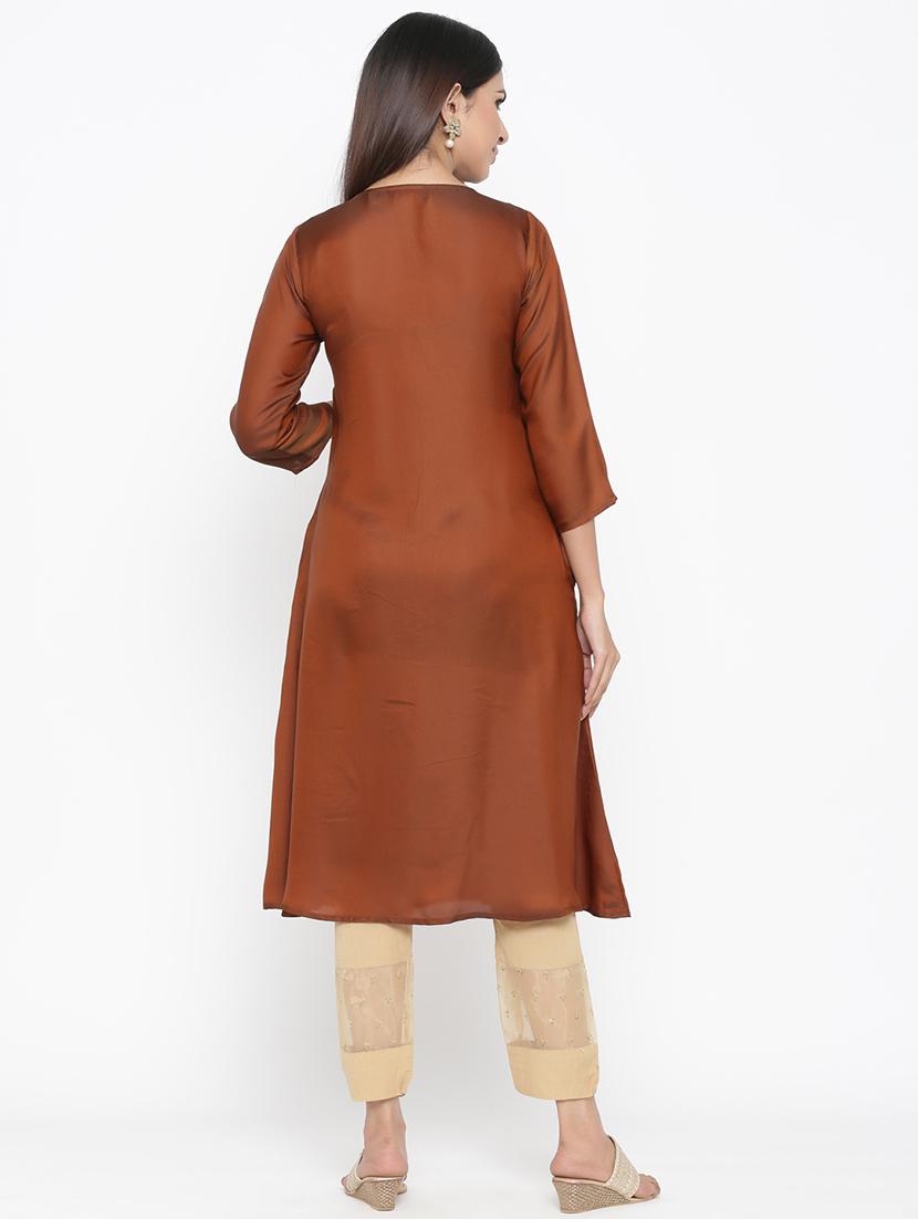 embroidered a-line kurta - 17369364 - Zoom Image - 4
