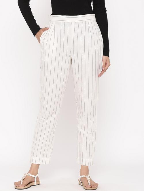 high rise striped trouser - 17369368 - Standard Image - 1