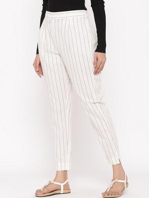 high rise striped trouser - 17369368 - Standard Image - 4