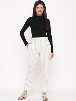 high rise striped trouser - 17369368 - Standard Image - 5