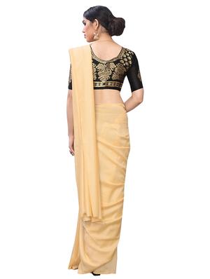 solid plain saree with blouse - 17369500 - Standard Image - 2