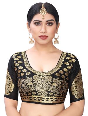 solid plain saree with blouse - 17369500 - Standard Image - 3