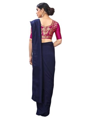 solid plain saree with blouse - 17369504 - Standard Image - 2