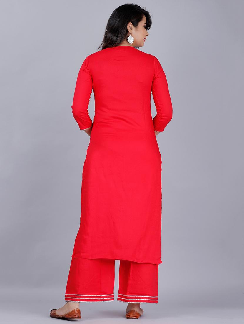 solid kurta palazzo set - 17369975 - Zoom Image - 3