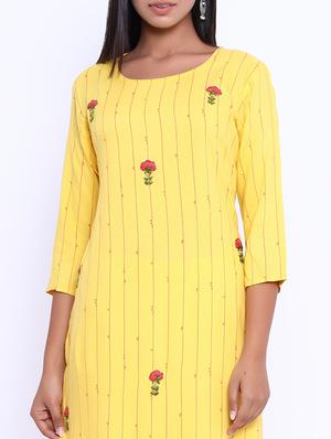 embellished straight kurta - 17370079 - Standard Image - 4