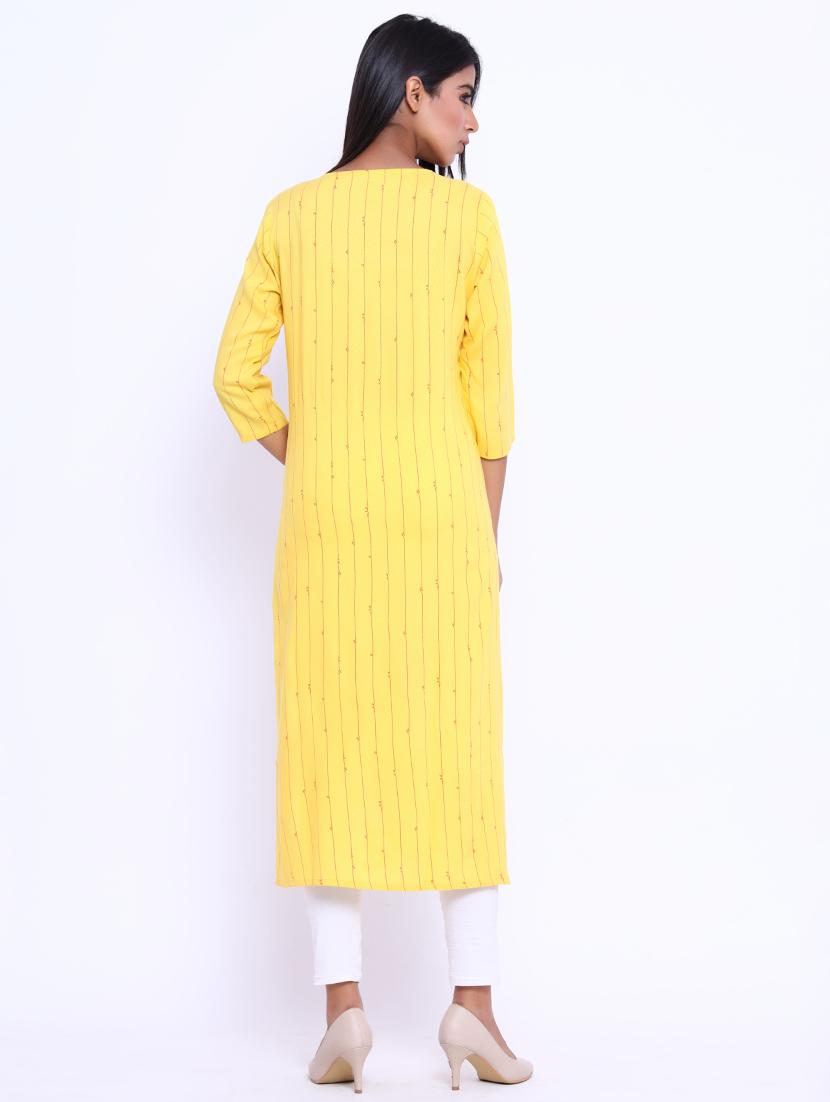 embellished straight kurta - 17370079 - Zoom Image - 3