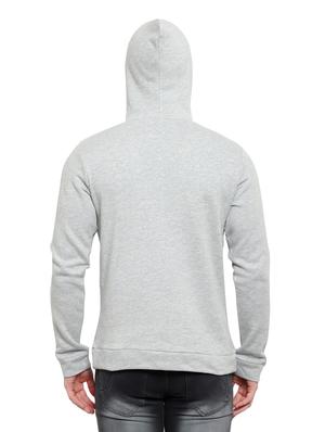 grey solid fleece sweatshirt - 17370151 - Standard Image - 4