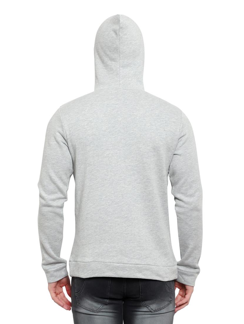grey solid fleece sweatshirt - 17370151 - Zoom Image - 4